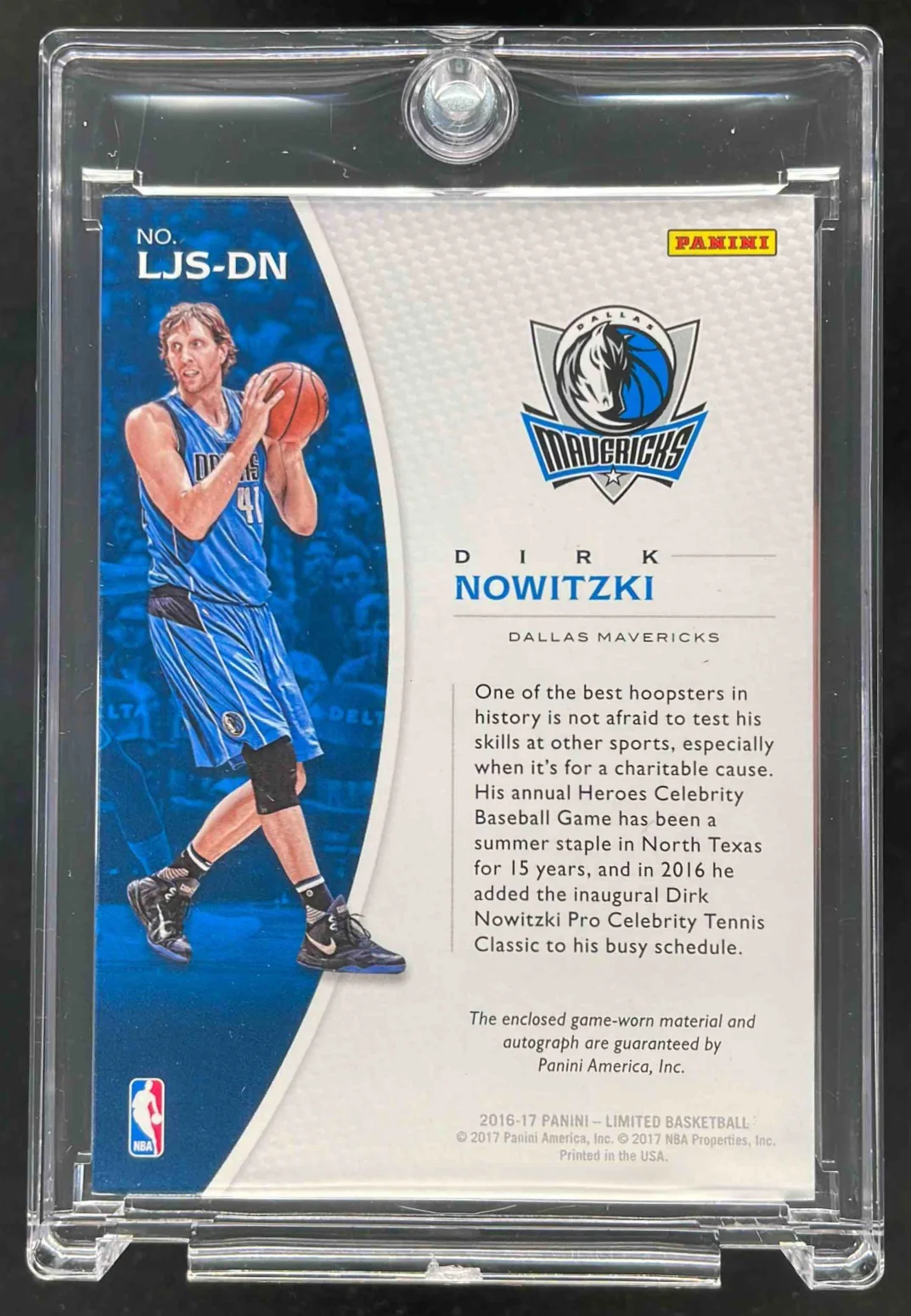 2016-17 Panini Limited Limited Jersey Signatures #LJS-DN Dirk Nowitzki Auto /99 - Image 2