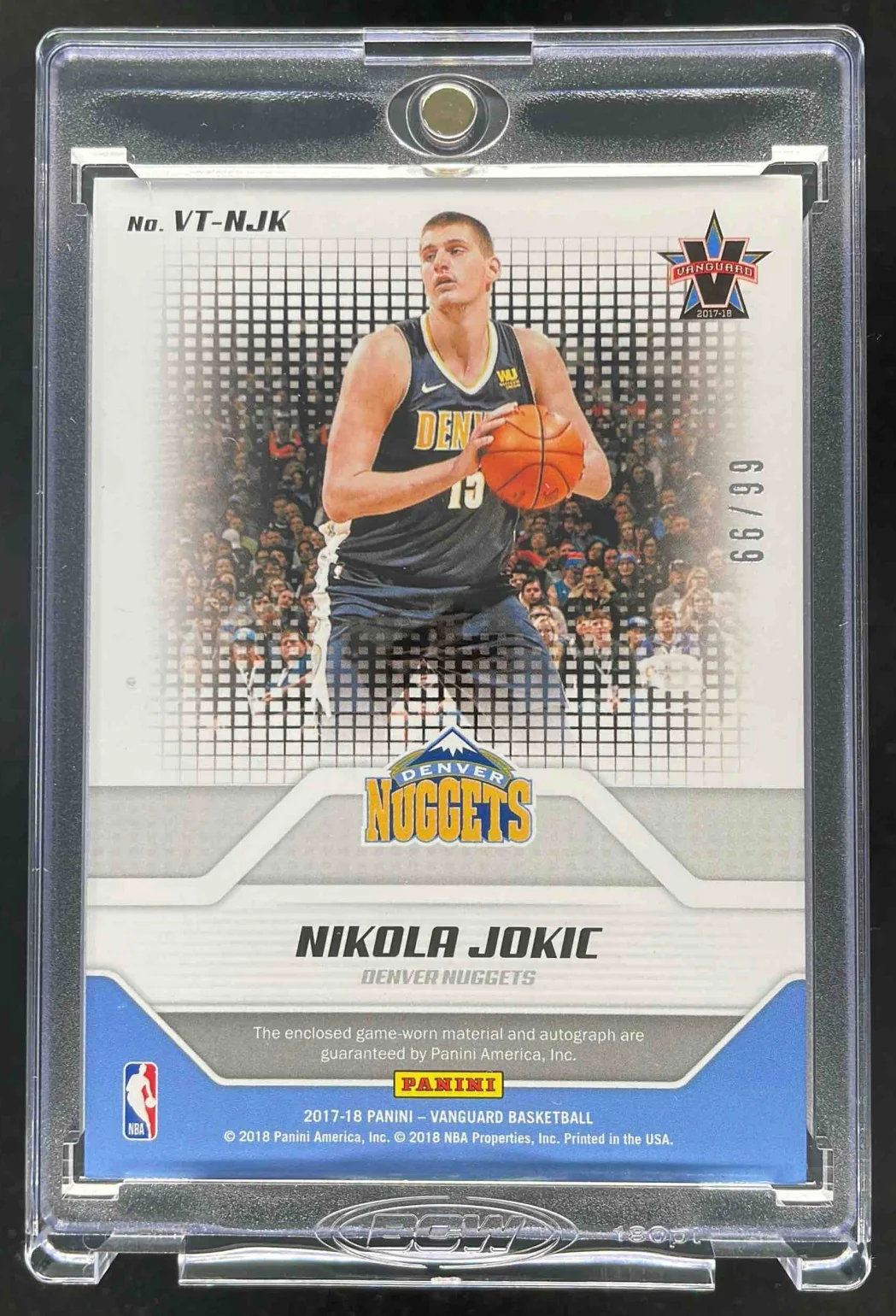 2017-18 Panini Vanguard V Team Signatures Swatches #VT-NJK Nikola Jokic Auto /99 - Image 2