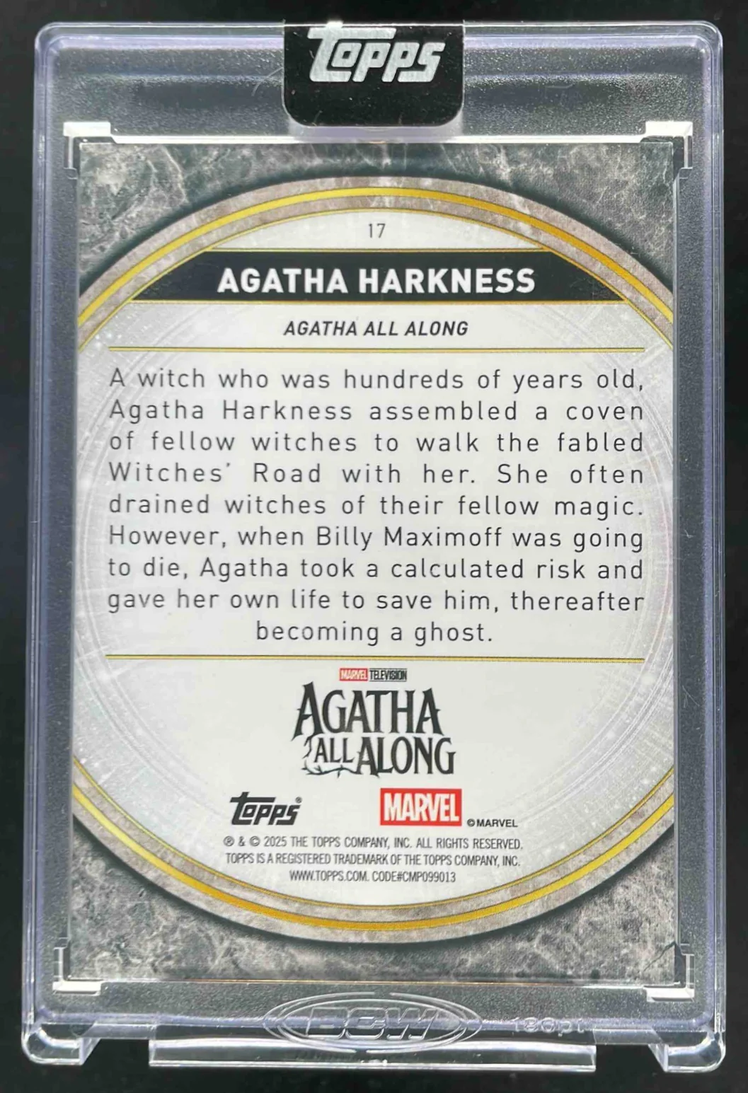 2025 Topps Marvel The Collector Marvel Perfection Red #17 Agatha Harkness /5 - Image 2