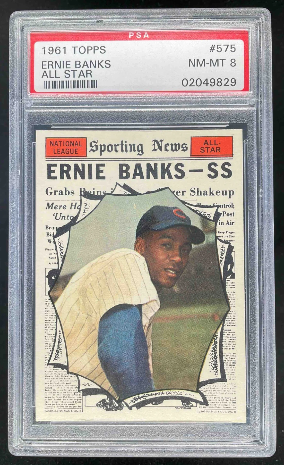 1961 Topps #575 Ernie Banks PSA 8