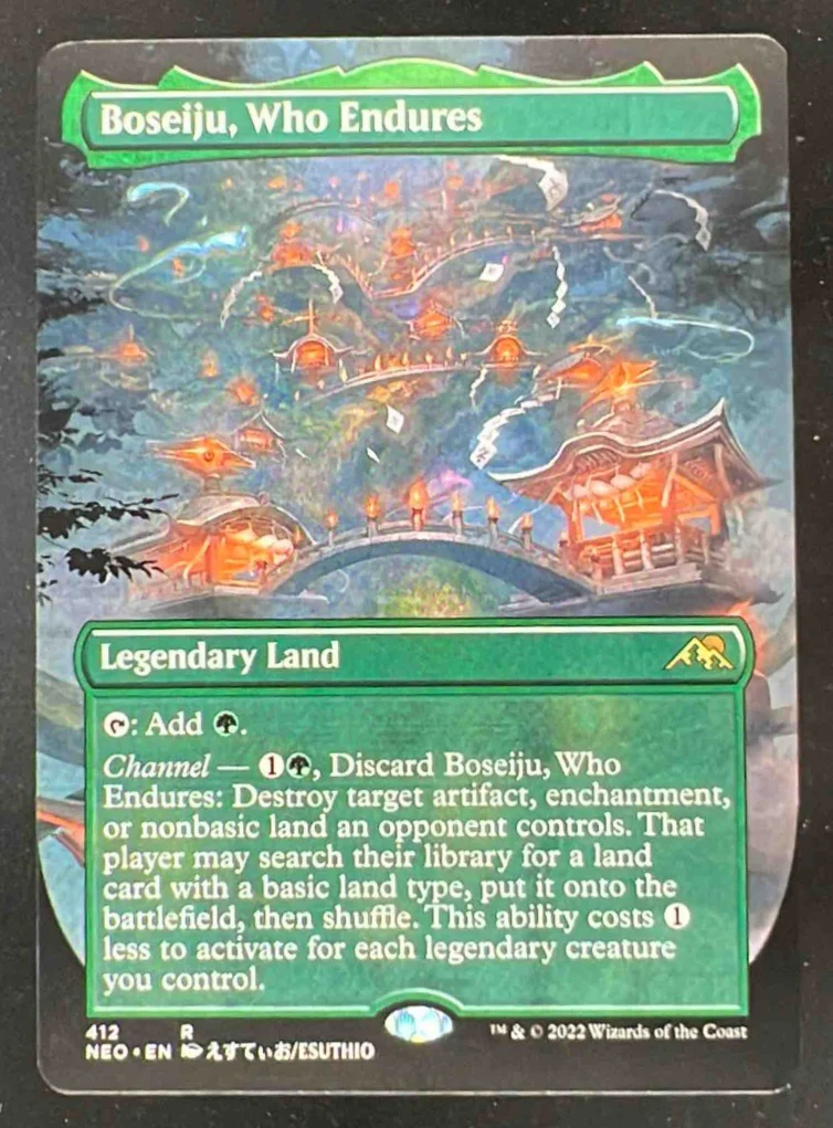 2022 Magic: The Gathering Kamigawa Neon Dynasty #412 Boseiju, Who Endures