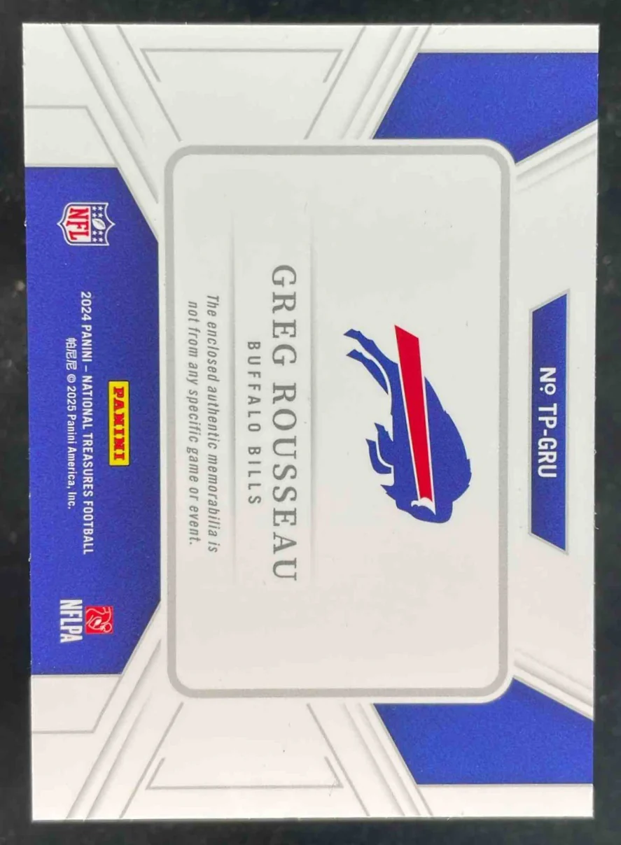 2024 National Treasures Treasured Patches Holo Gold #TP-GRU Greg Rousseau /10 - Image 2