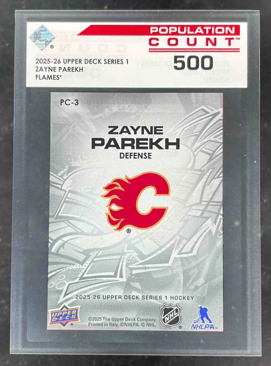 2025 Upper Deck Series 1 Population Count 500 #PC-3 Zayne Parekh - Image 2