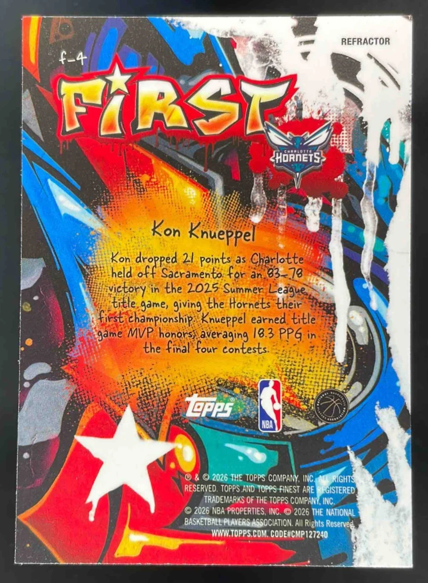2025-26 Topps Finest First Refractor #F-4 Kon Knueppel RC - Image 2
