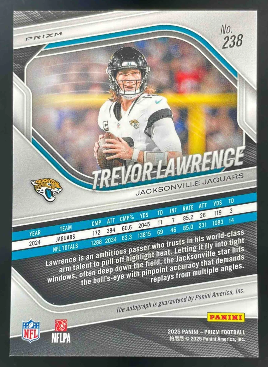 2025 Panini Prizm Autographs Silver Prizm #238 Trevor Lawrence Auto - Image 2