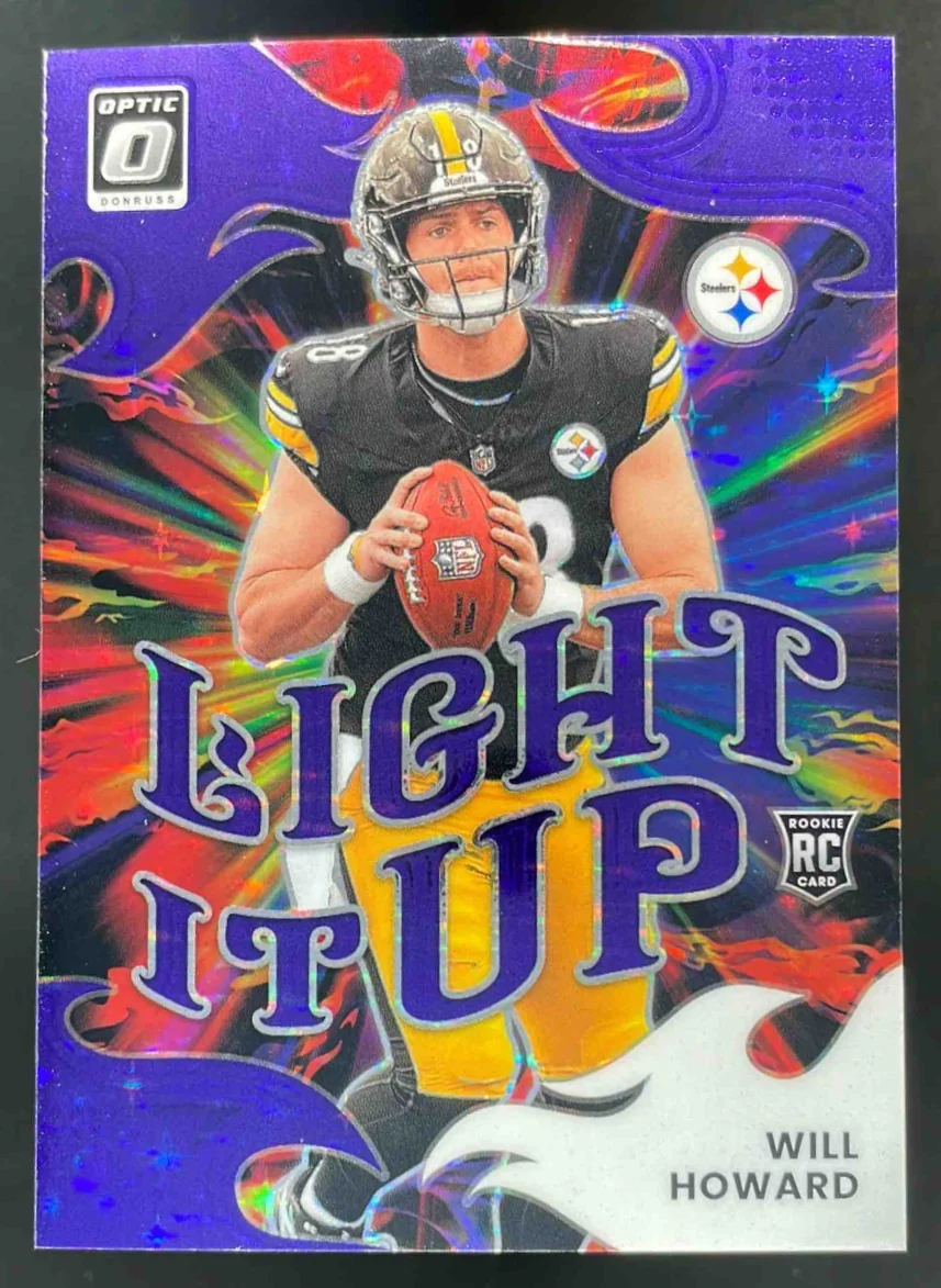 2025 Panini Donruss Optic Light It Up Purple Stars Prizm #7 Will Howard RC /25