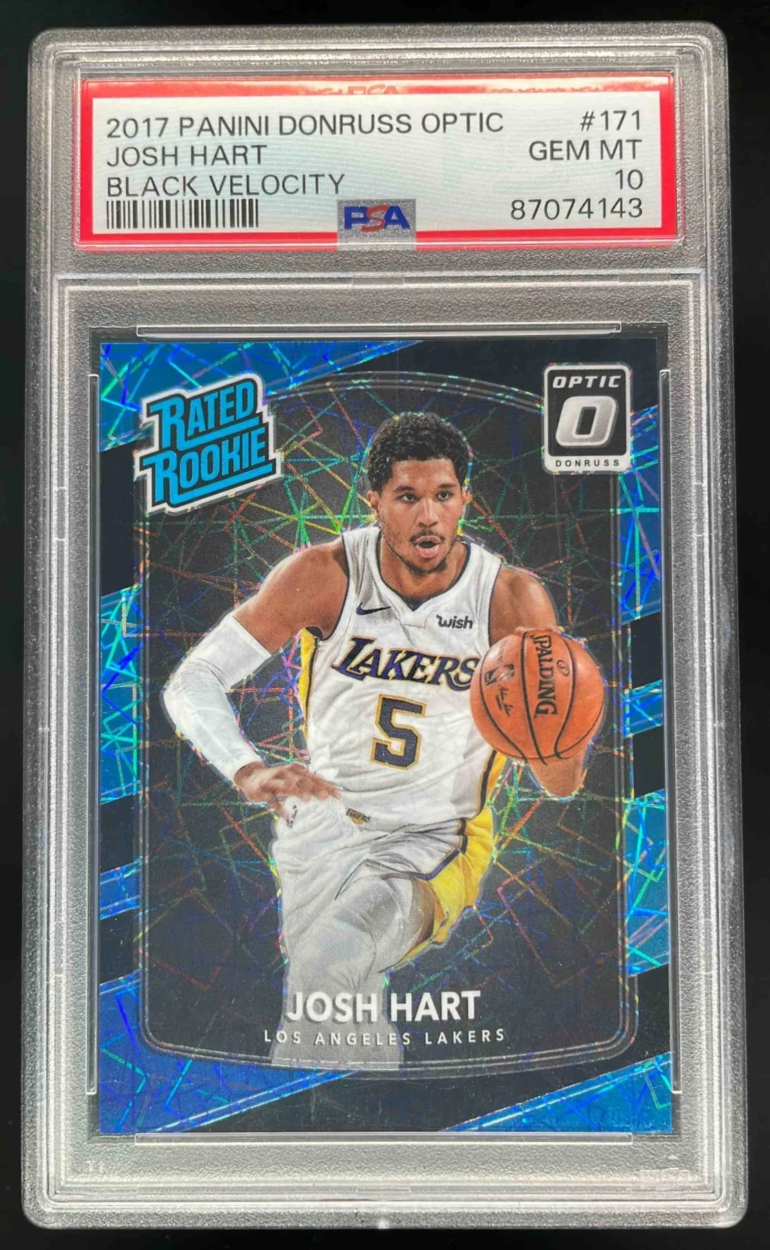 2017-18 Panini Donruss Optic Black Velocity #171 Josh Hart RC /39 PSA 10