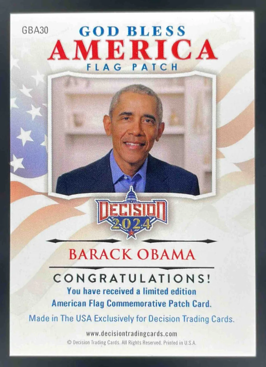 2024 Decision God Bless America Flag Patch USA Blue #GBA30 Barack Obama /5 - Image 2