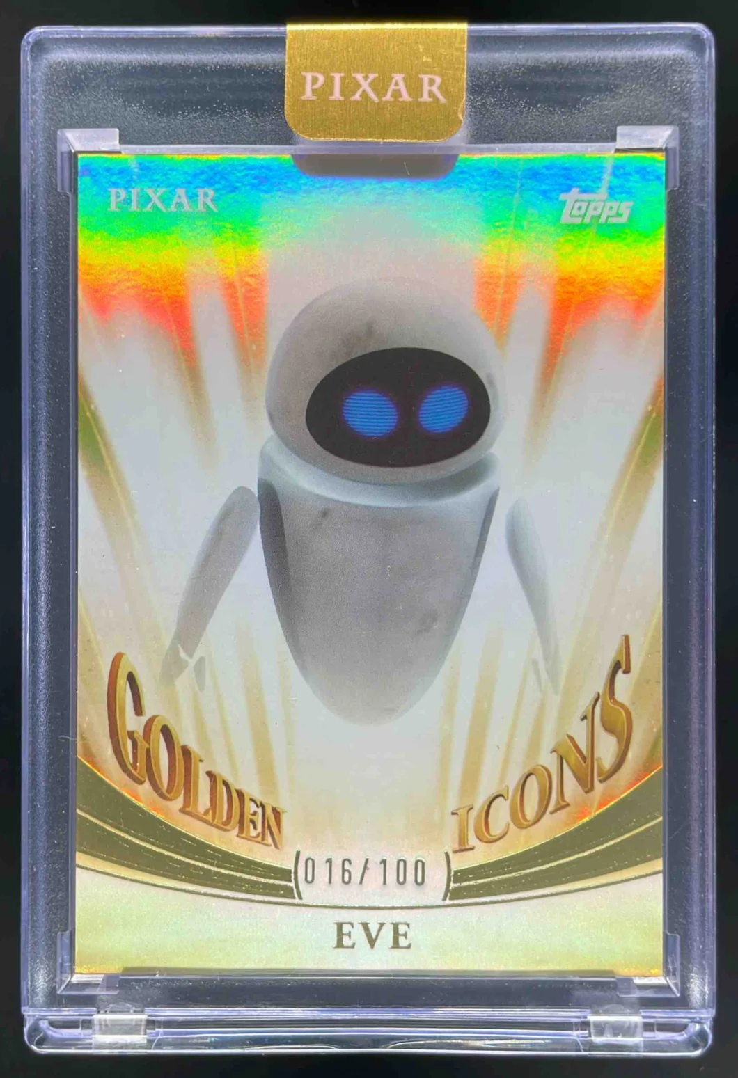 2025 Topps Pixar Gold Golden Icons Encased #GI-46 EVE /100