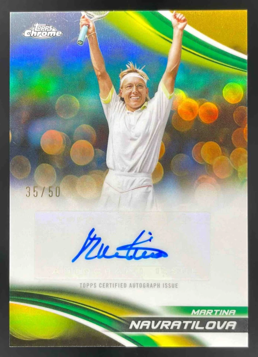 2025 Topps Chrome Chrome Gold Refractor #CA-MNA Martina Navratilova Auto /50