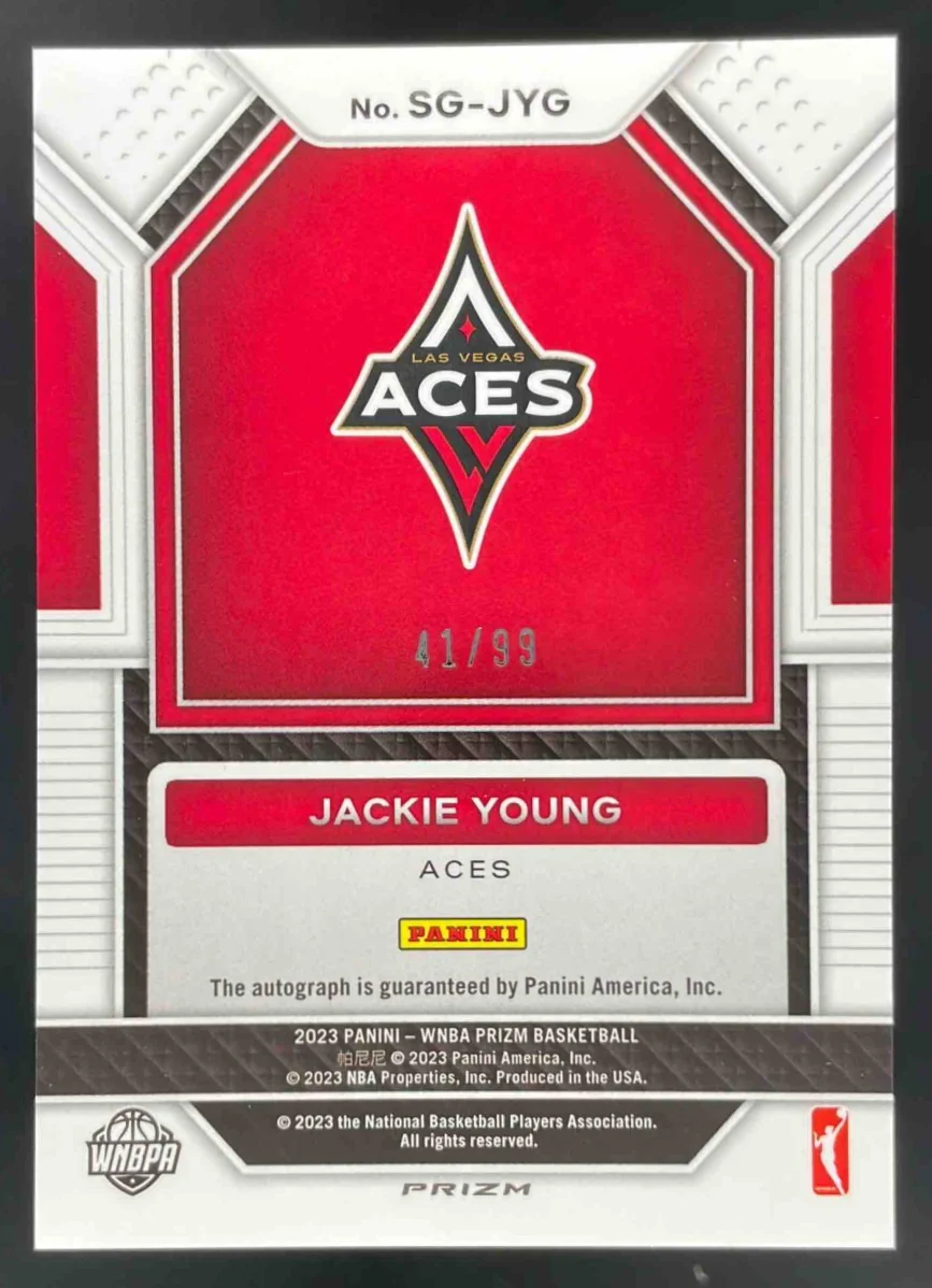 2023-24 Panini Prizm WNBA Signatures Red #SG-JYG Jackie Young Auto /99 - Image 2