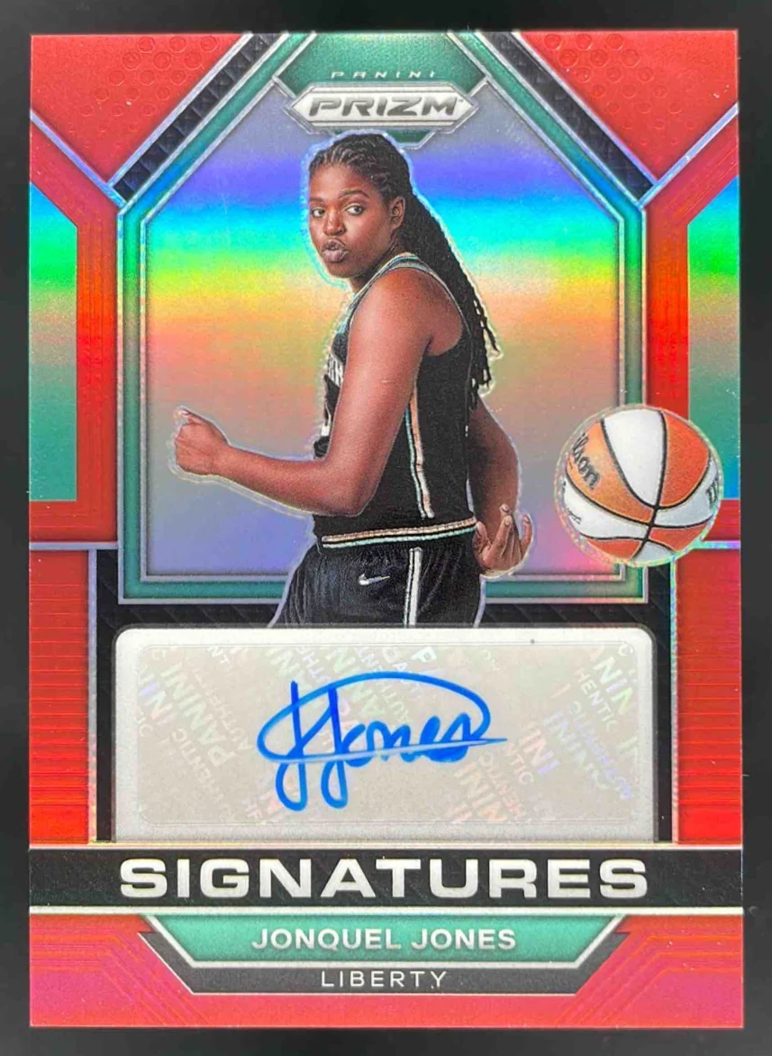 2023-24 Panini Prizm WNBA Signatures Red #SG-JQJ Jonquel Jones Auto /99