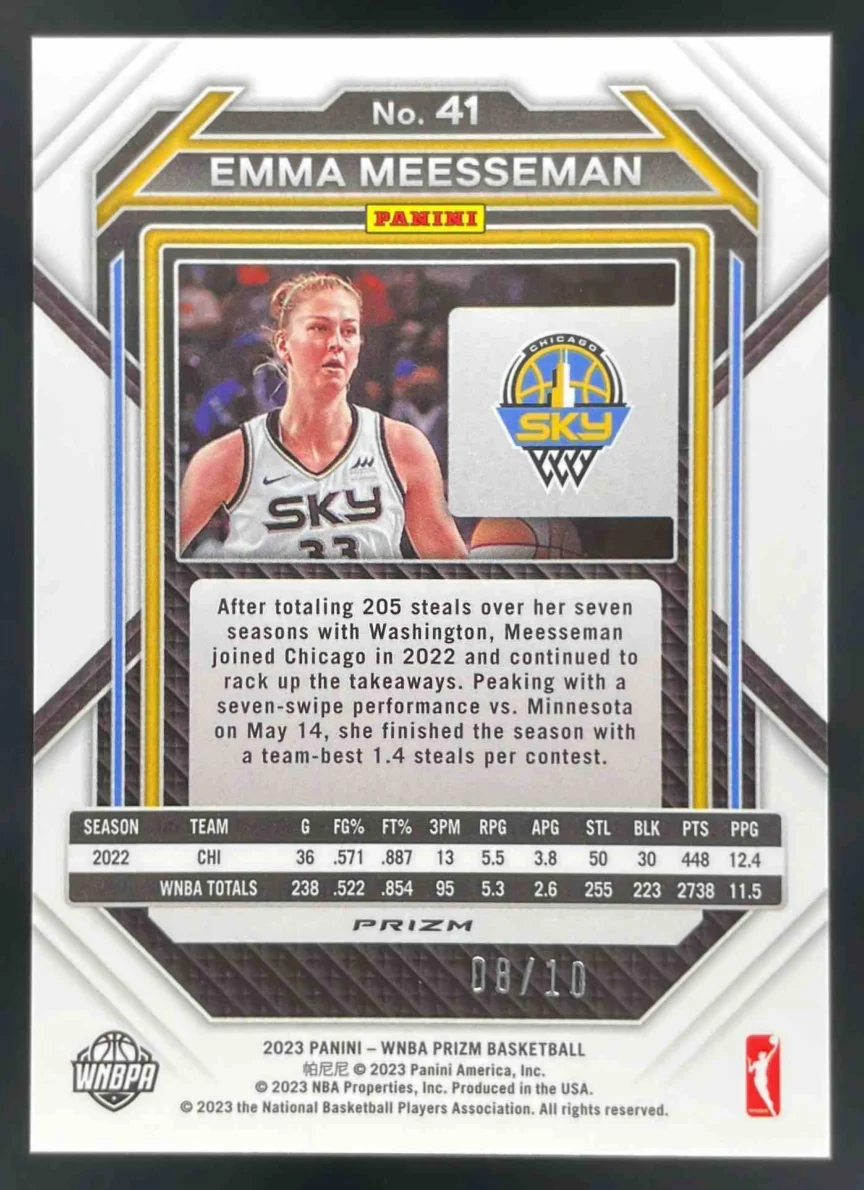 2023-24 Panini Prizm WNBA Gold #41 Emma Meesseman /10 - Image 2