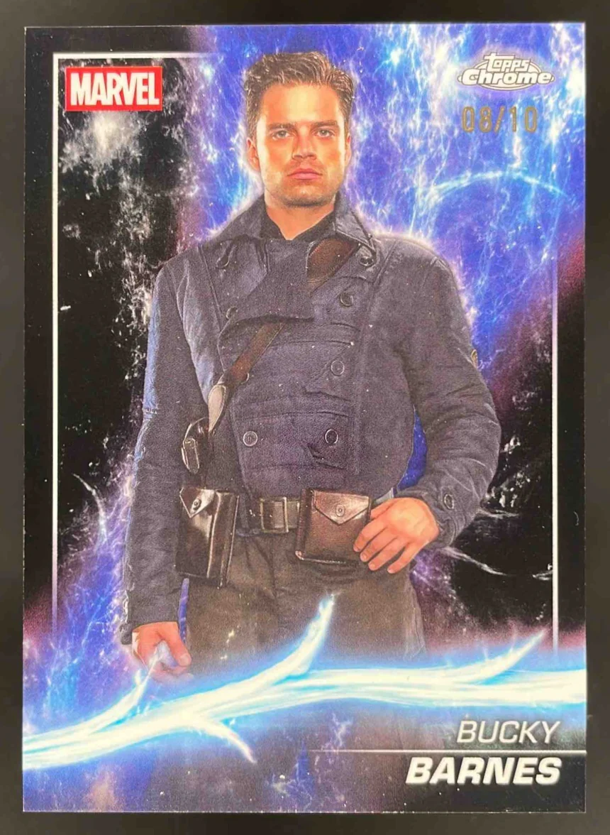 2025 Topps Chrome Marvel Studios Black Refractor #26 Bucky Barnes /10