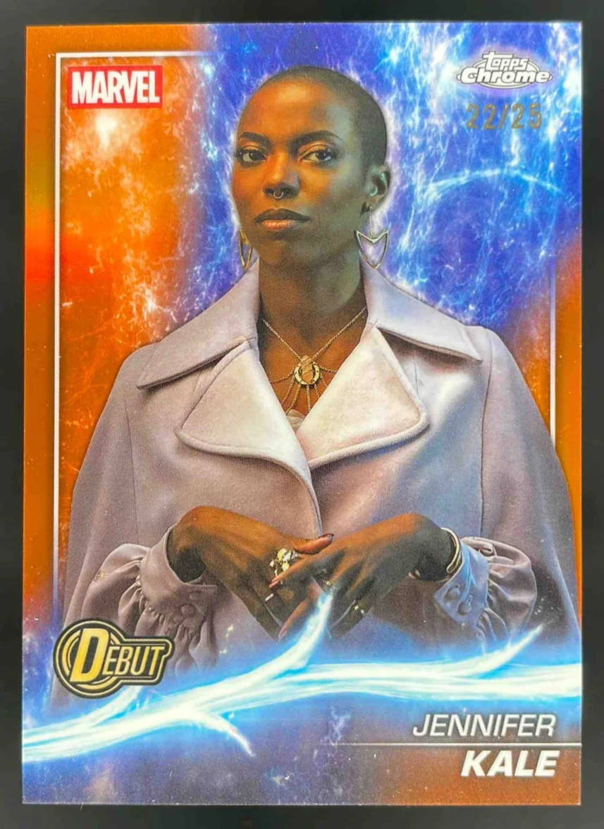 2025 Topps Chrome Marvel Studios Orange Refractor #166 Jennifer Kale DEBUT /25