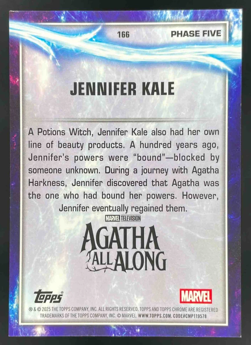 2025 Topps Chrome Marvel Studios Orange Refractor #166 Jennifer Kale DEBUT /25 - Image 2
