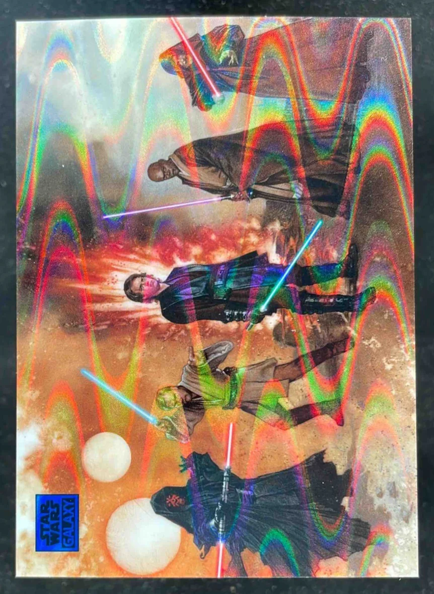 2025 Topps Chrome Star Wars Galaxy Blue Ray Wave #68 Fall of the Jedi /175