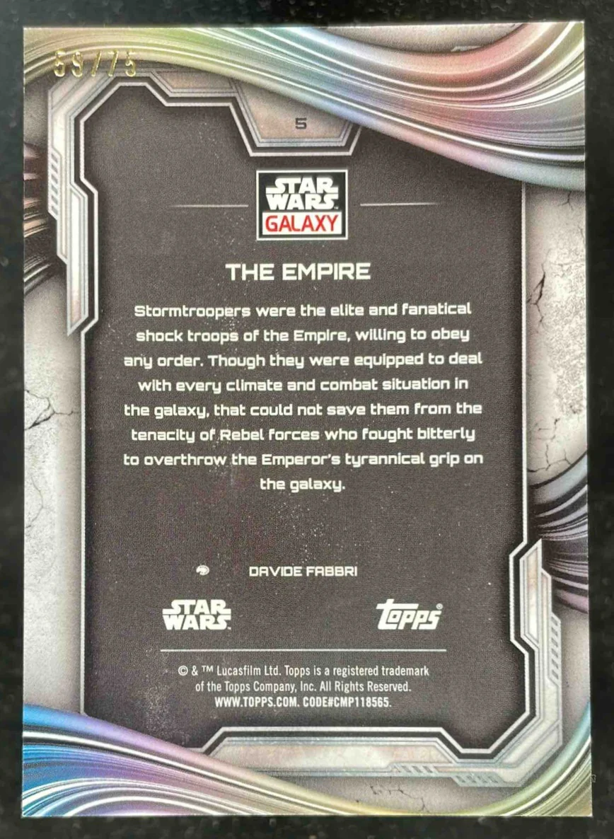 2025 Topps Chrome Star Wars Galaxy Prism Refractor #5 The Empire /75 - Image 2