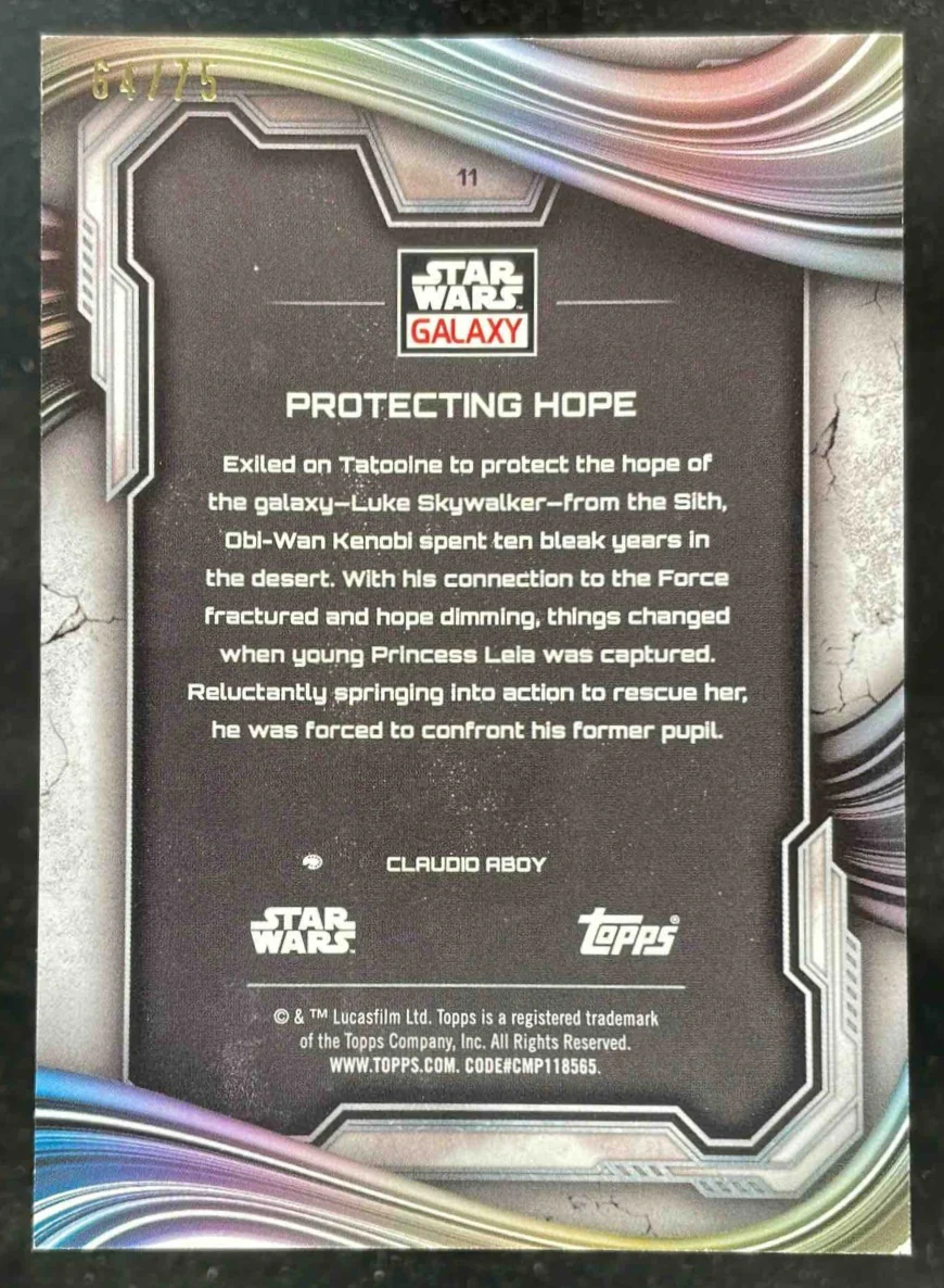 2025 Topps Chrome Star Wars Galaxy Prism Refractor #11 Protecting hope /75 - Image 2