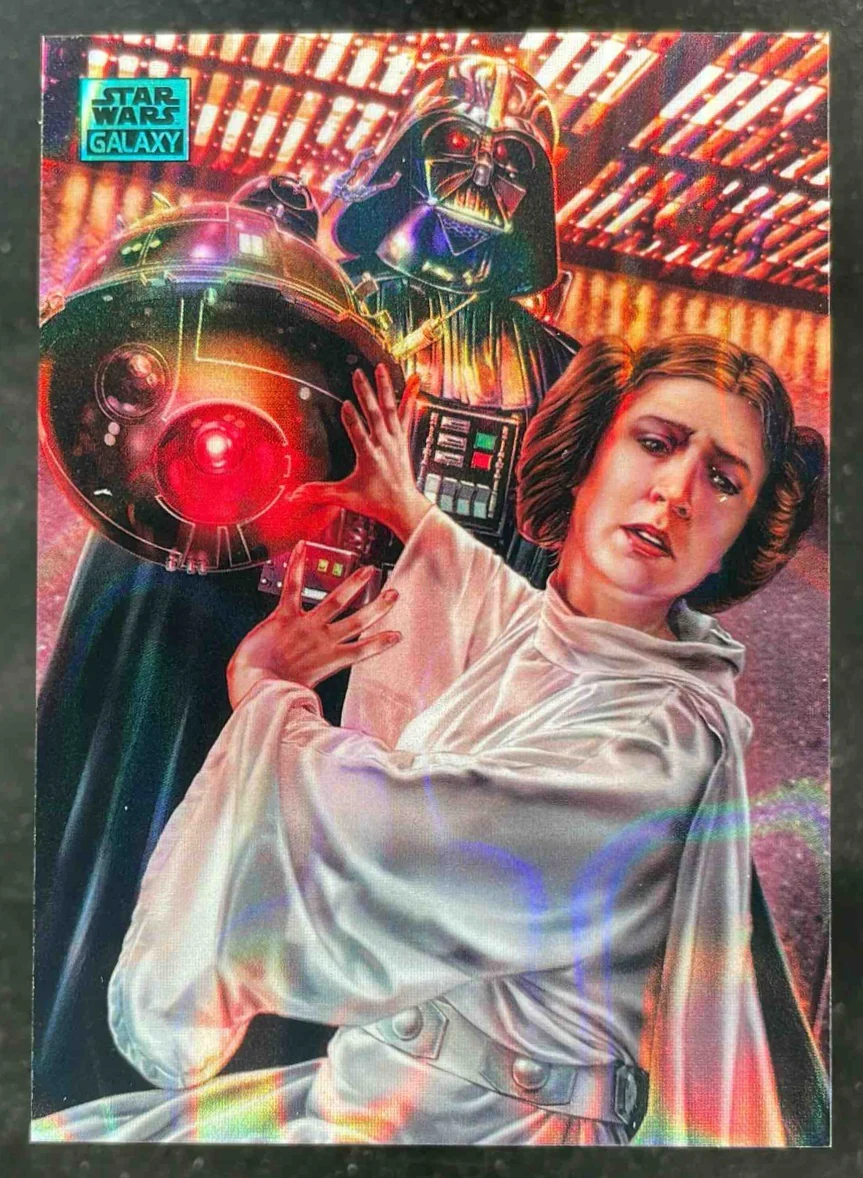 2024 Topps Chrome Star Wars Galaxy Aqua Lava Darth Vader and Princess Leia /175