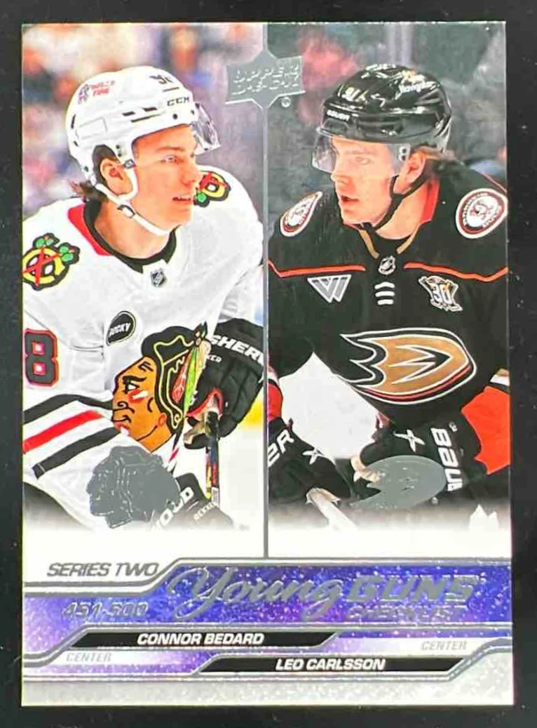 2023 Upper Deck #500 Young Guns Checklist Connor Bedard Leo Carlsson Young Guns