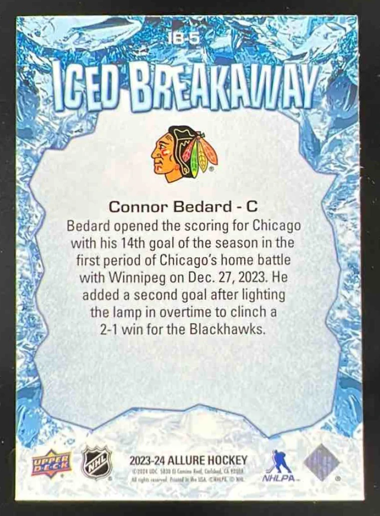 2023-24 Upper Deck Allure Iced Breakaway #IB-5 Connor Bedard RC - Image 2