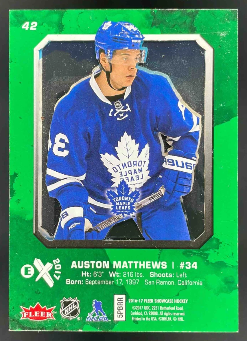 2016-17 Fleer Showcase EX 2017 #42 Auston Matthews RC - Image 2