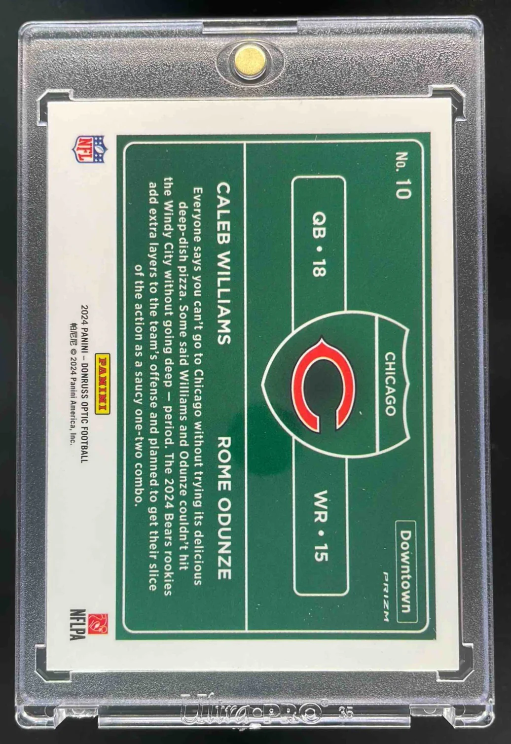 2024 Panini Donruss Optic Downtown Duos #10 Caleb Williams Rome Odunze RC SSP - Image 2