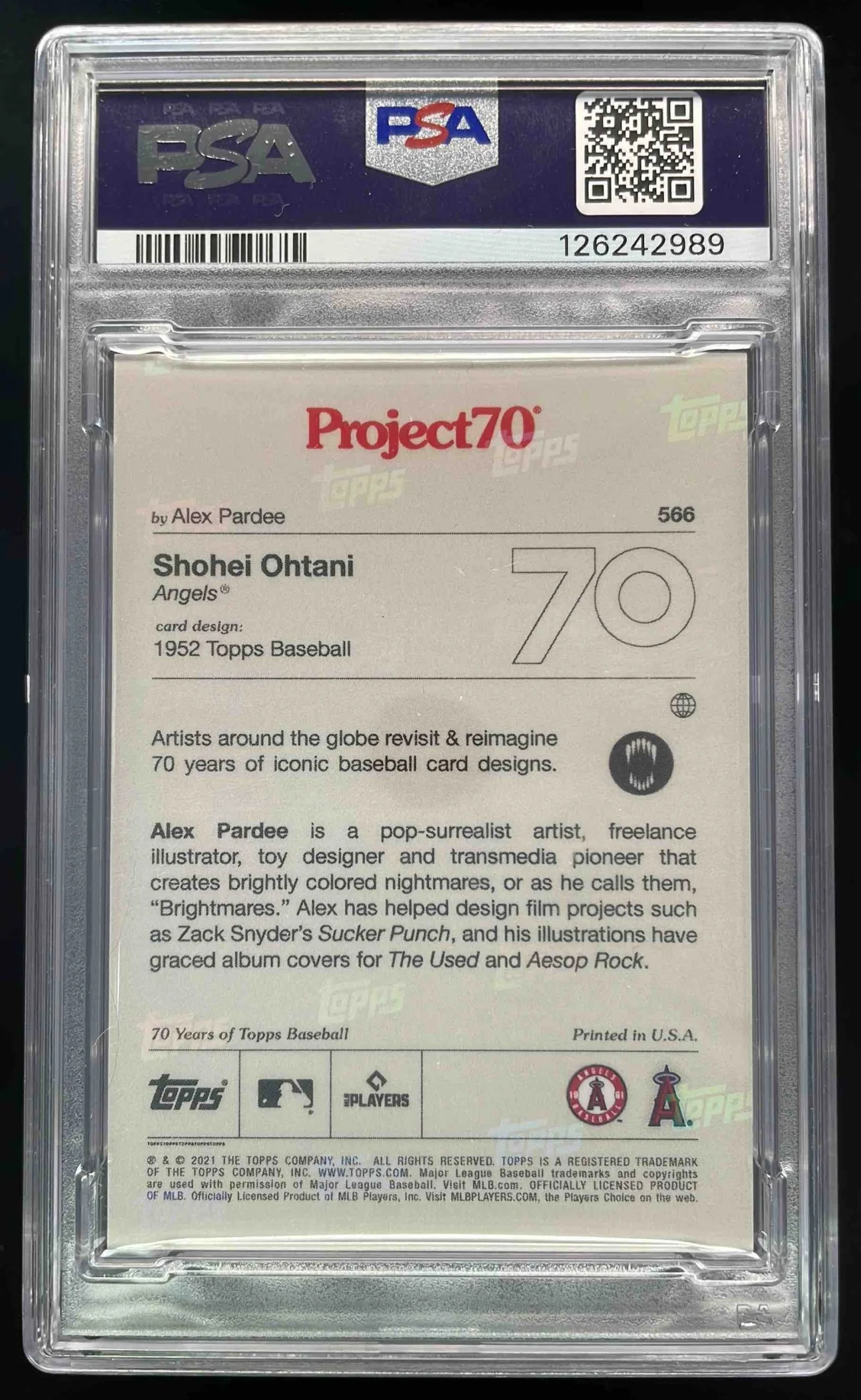 2021 Topps Project70 #566 Shohei Ohtani PSA 10 - Image 2
