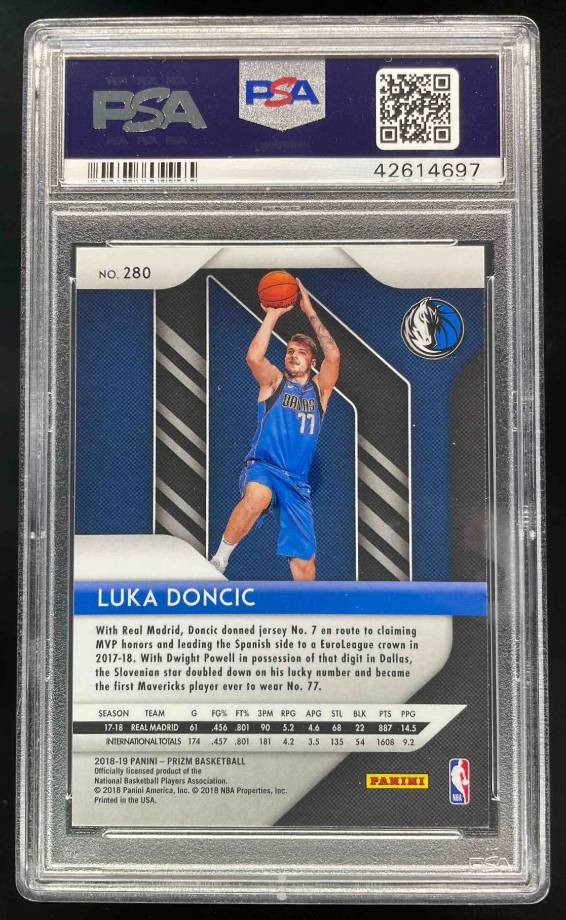 2018-19 Panini Prizm #280 Luka Doncic RC PSA 10 - Image 2