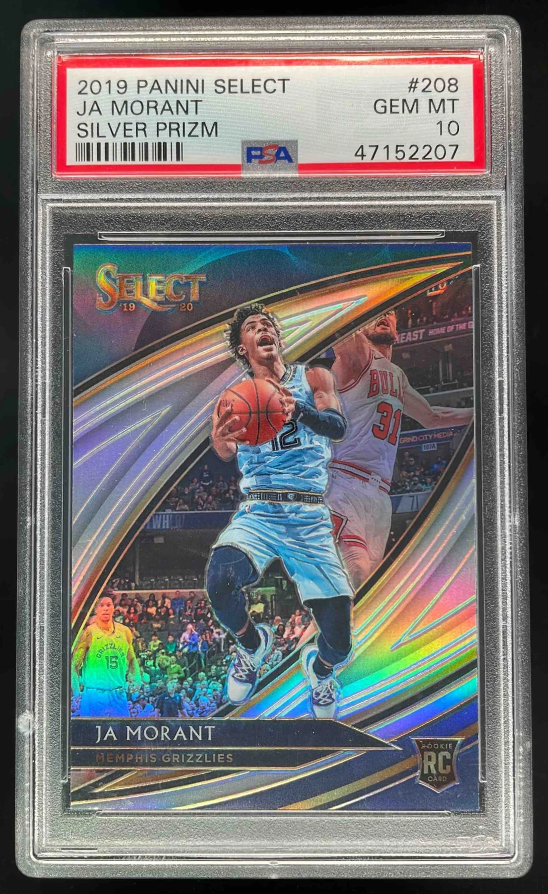 2019-20 Panini Select Silver Prizms #208 Ja Morant RC Courtside PSA 10