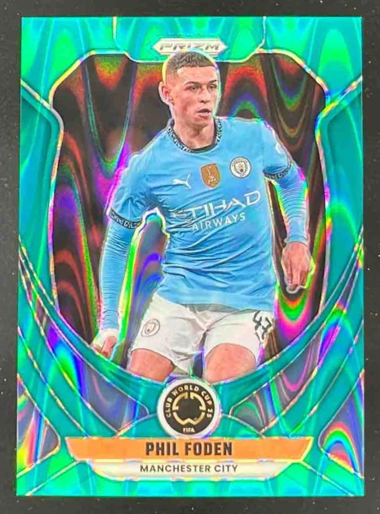 2025 Panini Prizm FIFA Club World Cup Teal Seismic Prizm #142 Phil Foden /49