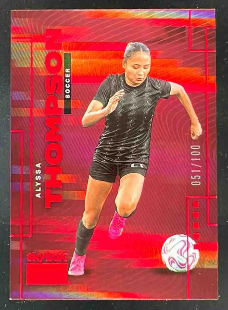2024 SkyBox Metal Universe Champions Premium Star Rubies Alyssa Thompson RC /100