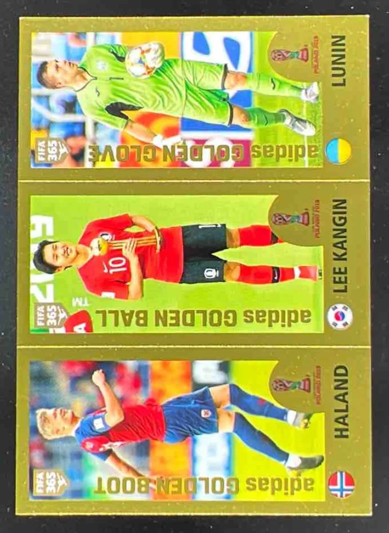 2020 Panini FIFA 365 Pink - 442 Sticker Version #421 Haland Lee Kangin Lunin GO