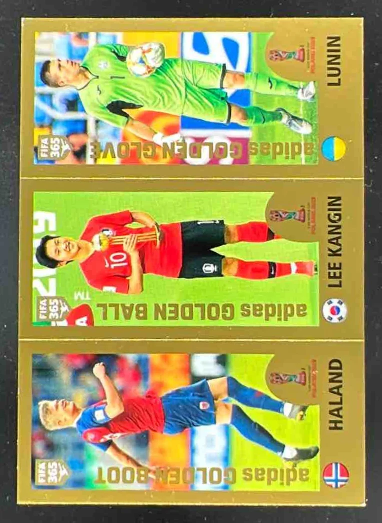 2020 Panini FIFA 365 Blue - 442 Sticker Version #421 Haland Lee Kangin Lunin GO