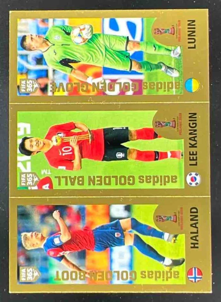 2020 Panini FIFA 365 Blue - 442 Sticker Version #421 Haland Lee Kangin Lunin GO