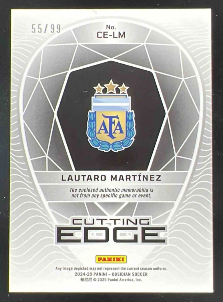 2024-25 Obsidian Cutting Edge Electric Etch Orange #CE-LM Lautaro Martinez /99 - Image 2