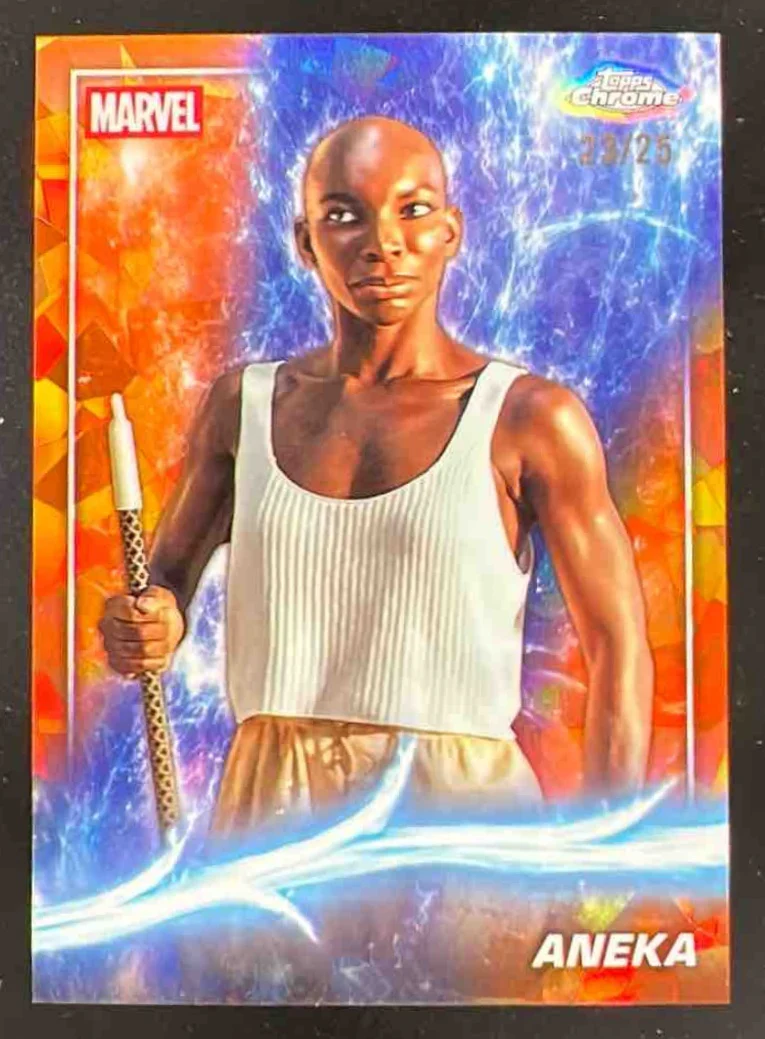 2025 Topps Chrome Marvel Studios Sapphire Orange Refractor #145 Aneka /25
