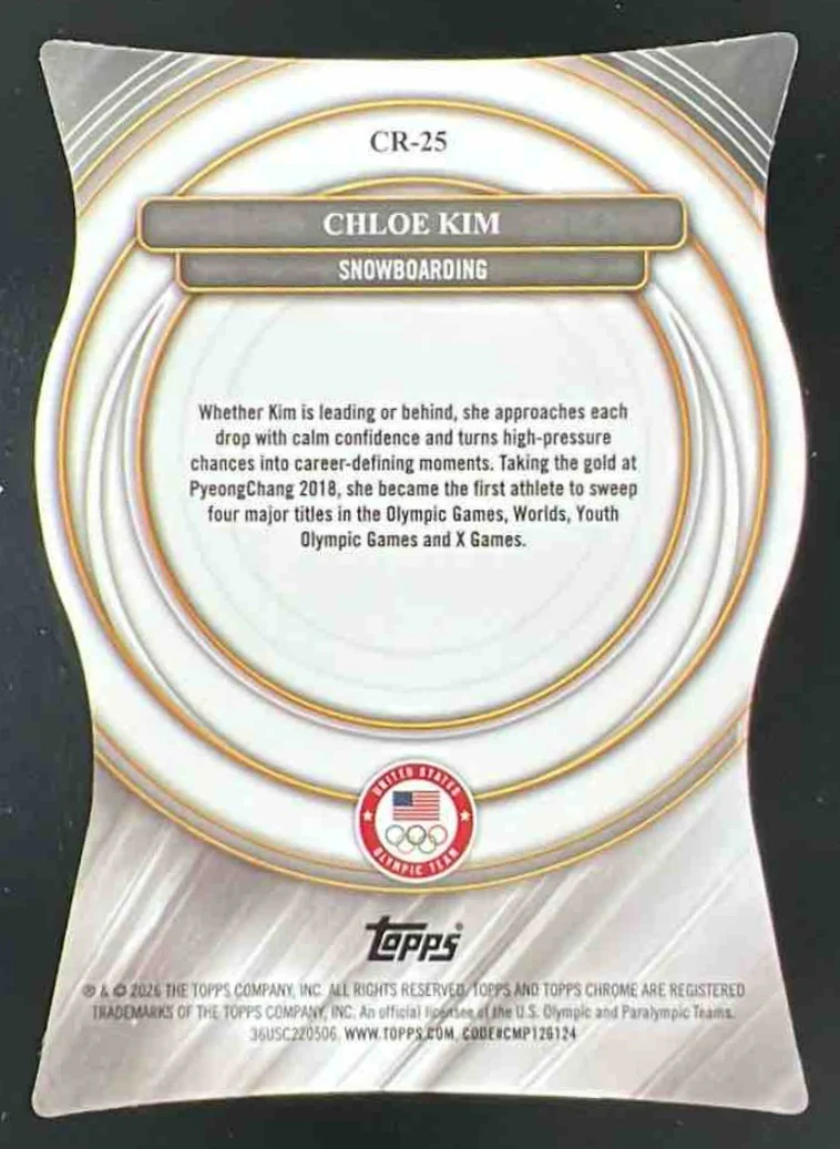 2026 Topps Chrome U.S. Winter Olympic Hopefuls Chasing The Rings #CR25 Chloe Kim - Image 2