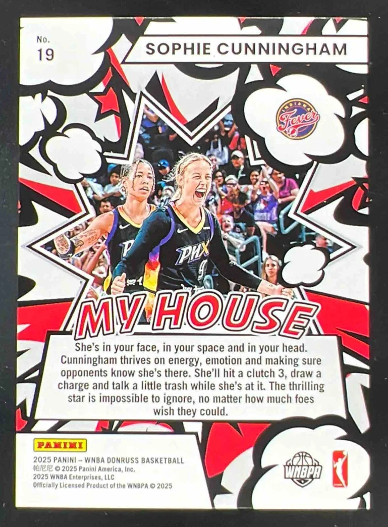 2025 Panini Donruss WNBA My House Press Proof Gold #19 Sophie Cunningham /10 - Image 2