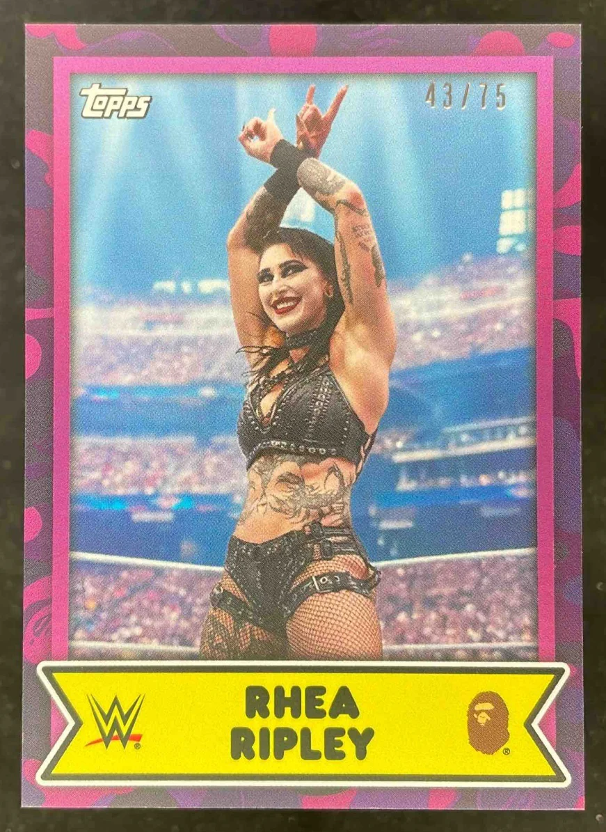 2025 Topps WWE x Bape Purple Camo #13 Rhea Ripley /75