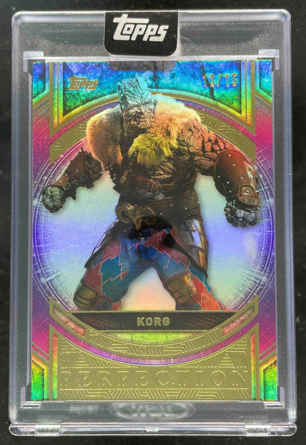 2025 Topps Marvel The Collector Marvel Perfection Purple #41 Korg /15