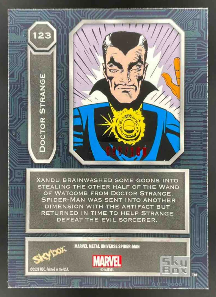 2021 Metal Universe Marvel Precious Metal Gems Red #123 Doctor Strange /100 - Image 2
