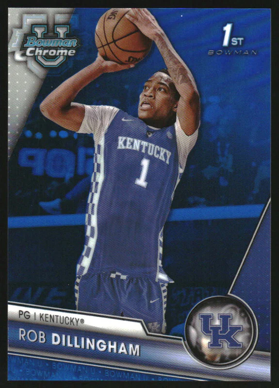 2023-24 Bowman Chrome University Blue Refractors #44 Rob Dillingham RC /199