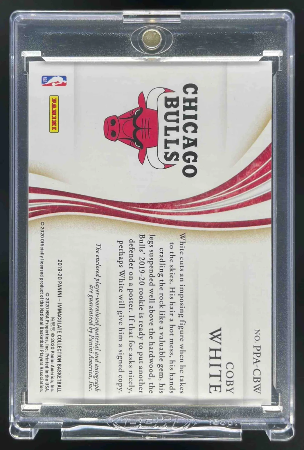 2019 Immaculate Collection Premium Patch Autographs Coby White RC Auto /50 - Image 2