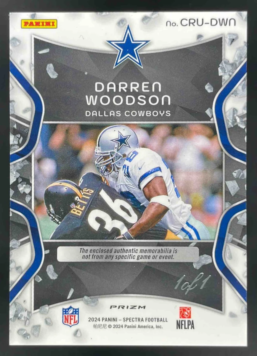 2024 Panini Spectra Crush Gold Vinyl #CRU-DWN Darren Woodson 1/1 - Image 2