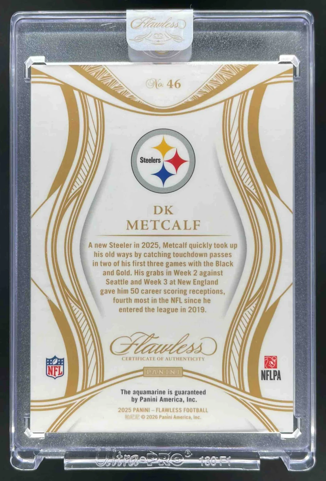 2025 Panini Flawless Aquamarine #46 DK Metcalf /3 - Image 2