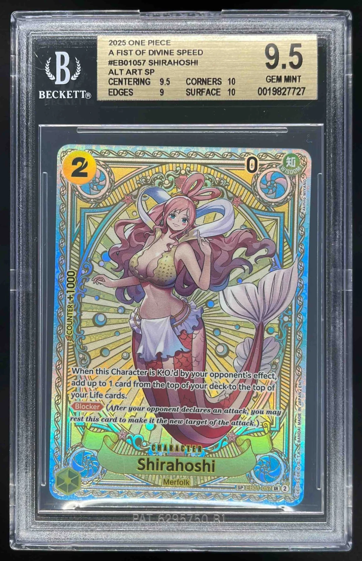 2025 One Piece A Fist of Divine Speed Shirahoshi Alternate Art BGS 9.5