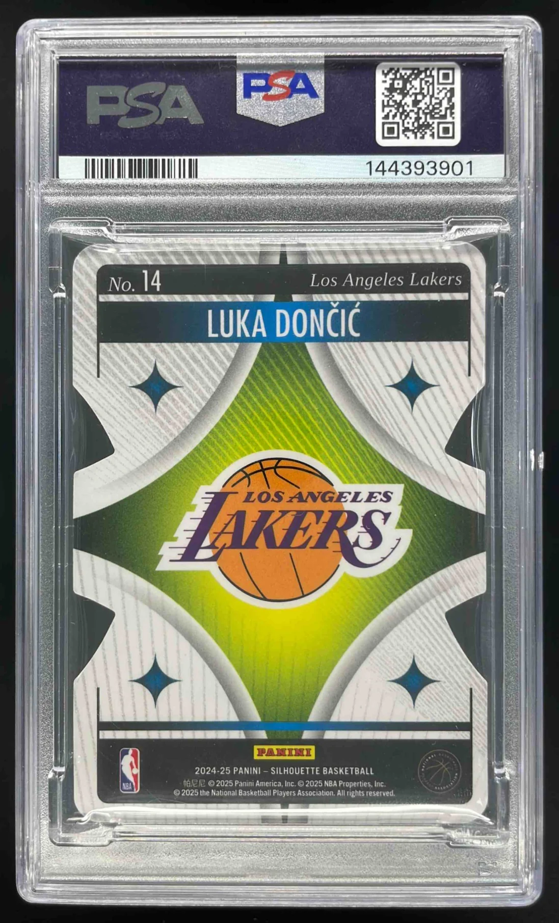 2024 Silhouette Superstars Die Cut Holo Gold Stars #14 Luka Doncic /10 PSA 7 - Image 2