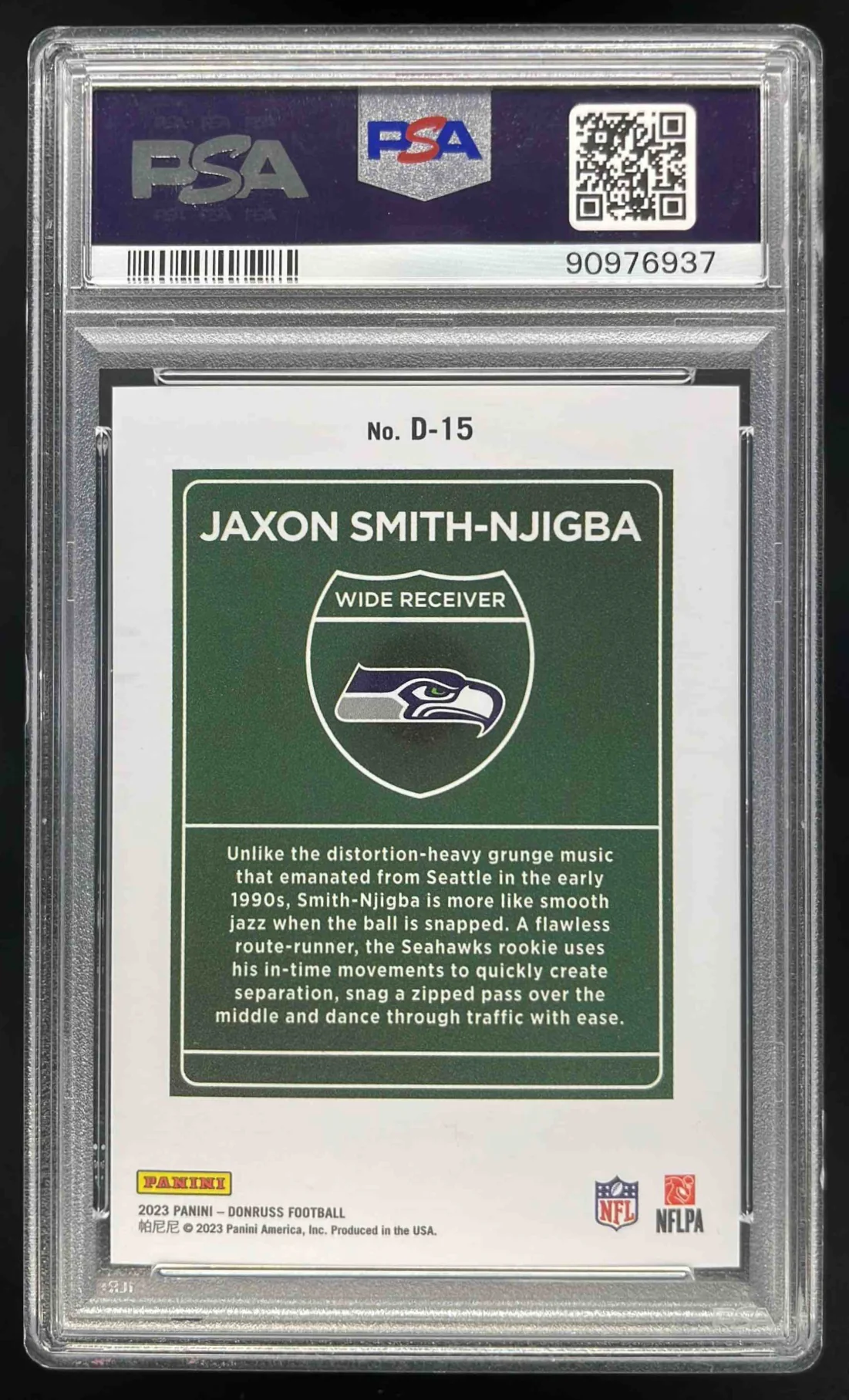 2023 Panini Donruss Downtown! SSP #D-15 Jaxon Smith-Njigba RC PSA 9 - Image 2